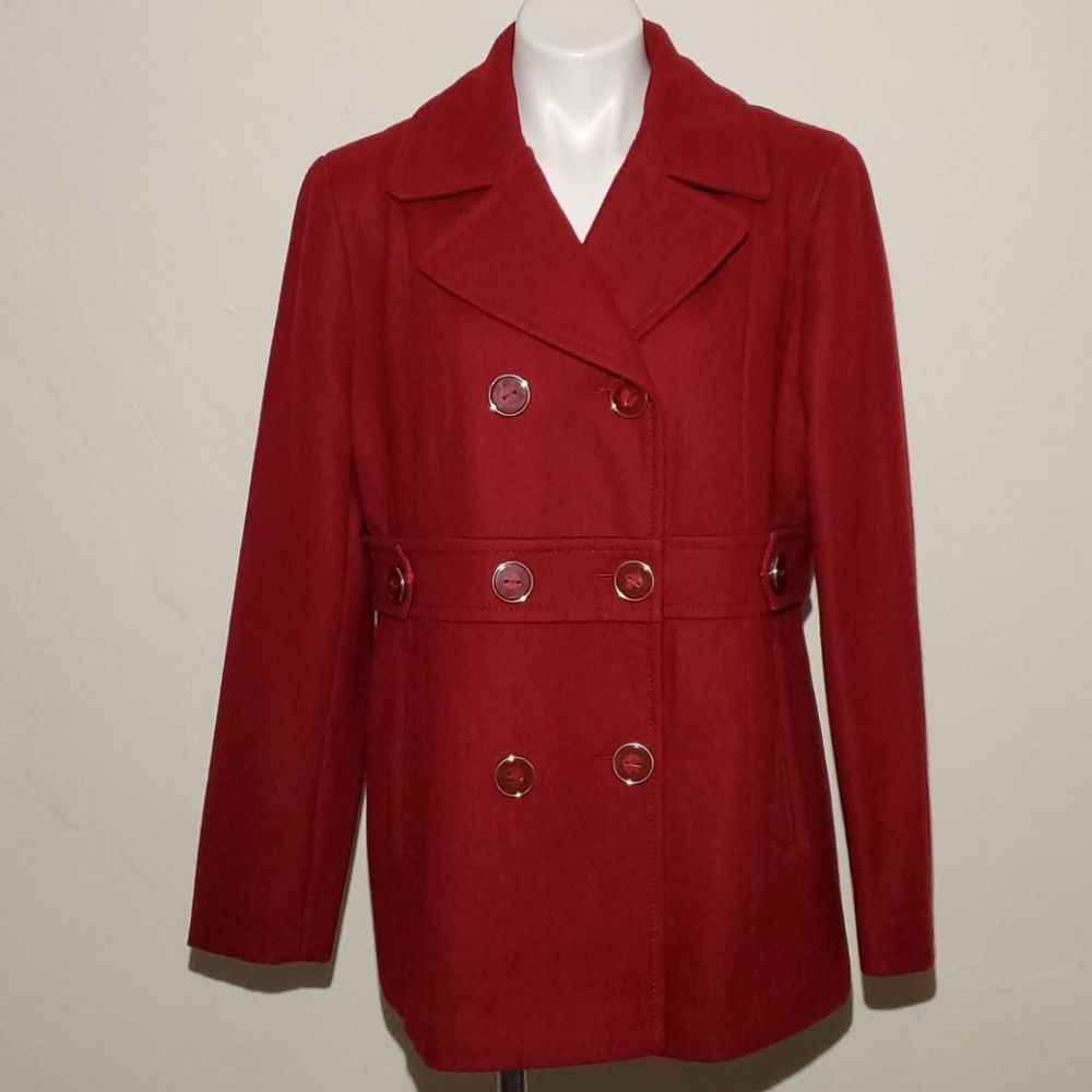 Kenneth Cole Reaction Red Pea Coat